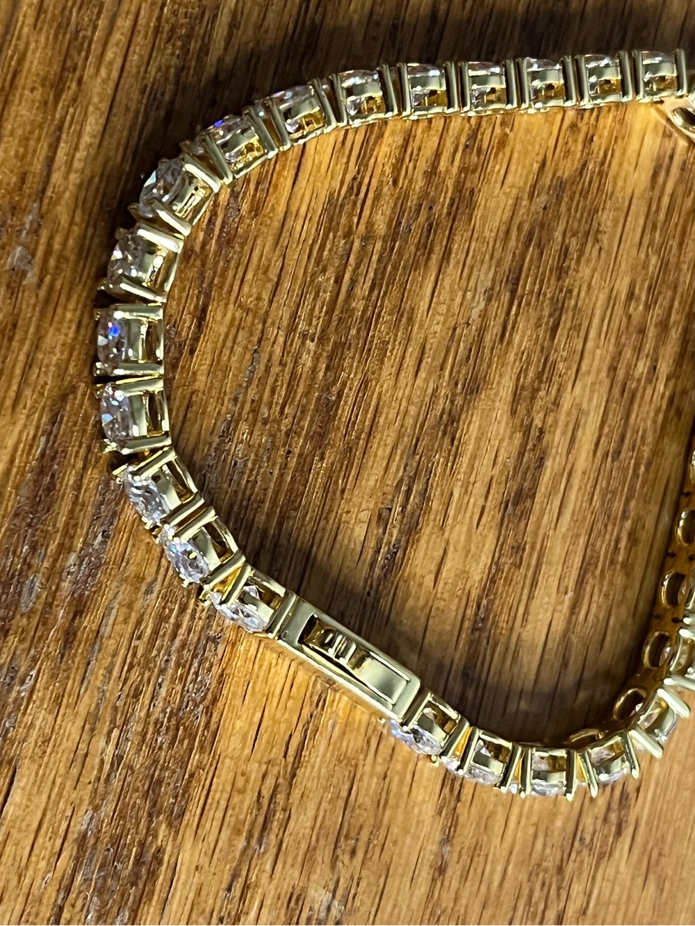 Gold Over S925 Sterling Silver Tennis Bracelet 15 CTW 5mm DTP - Picture 4 of 7